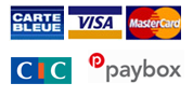 logos CIC Paybox carte bleues visa et mastercard