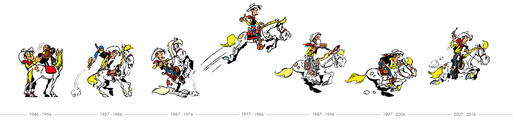 frise 70 ans Lucky Luke