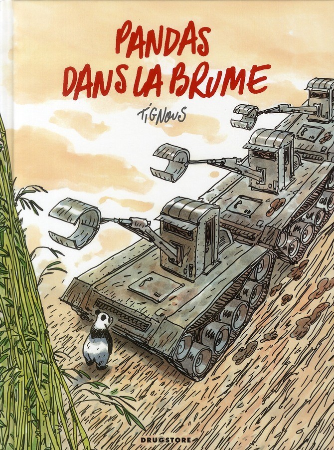 pandas dans la brume ; dans les forêts de bambou