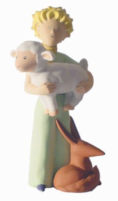 Figurine Le Petit Prince avec le renard et le mouton