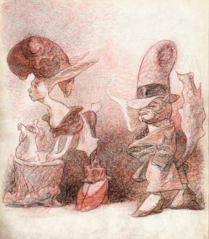 Dessin original de Carlos Nine - crayons sur papier 35x25 Dessin original de Carlos Nine - crayons sur papier 35x25