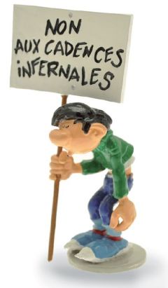 Figurine Gaston avec pancarte Non