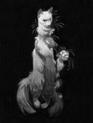 Affiche n&s par Félix Delep - "Les chats du château des animaux" - 30x40