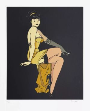 Sérigraphie Pin-up à la cigarette