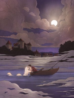 Affiche luxe La Sirène du Lac d'Annecy par Miss Prickly (n&s)