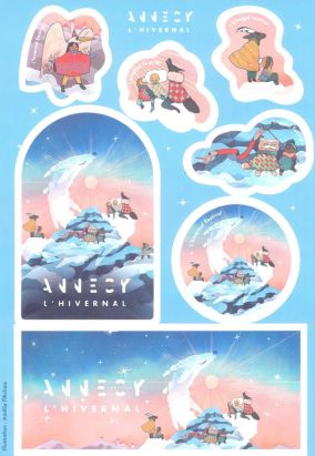 Planche de Stickers Annecy Hivernal Festival 2024