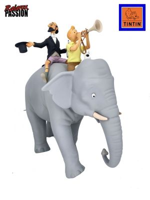 Tintin, Milou et Philémon sur l'éléphant