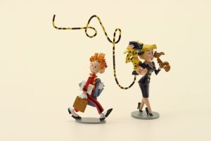 Figurine Spirou, Spip, le Marsupilami et l'hôtesse de l'air : embarquement immédiat