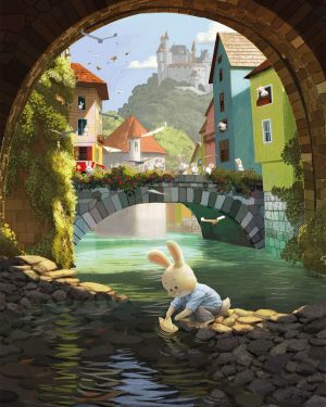 Affiche "La vieille ville" (40x50cm n&s)