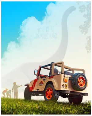 Affiche Banncars - Jurassik Park Jeep