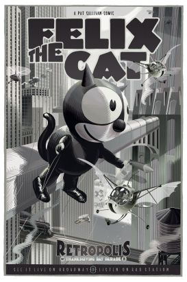 Affiche n&s Laurent Durieux - Felix the cat Retropolis (50x70cm)