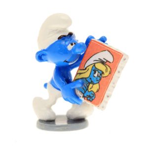 Figurine de collection Pixi Le schtroumpf tenant un cadre Figurine de collection Pixi Le schtroumpf tenant un cadre