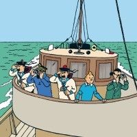 Canevas Tintin ; Sur le Bateau