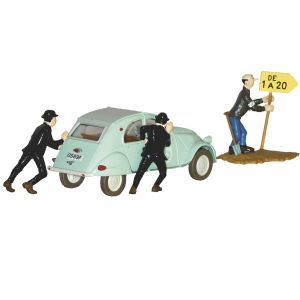 Figurine Tintin ; 2 CV Dupondt