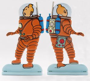 Tintin Relief ; On a Marché sur la Lune