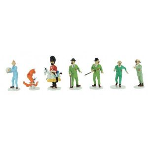 Figurines Tintin plomb série Lune - 7 personnages Figurines Tintin plomb série Lune - 7 personnages