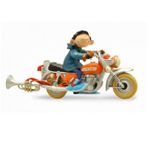 Figurine Gaston sur sa moto
