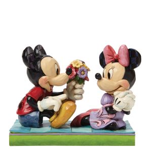 Figurine Mickey et Minnie flowers just for you