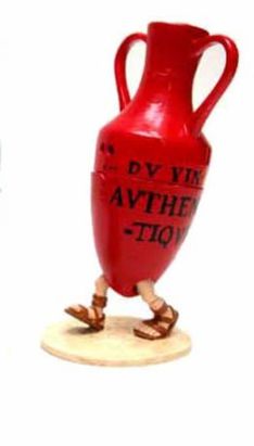 Figurine Amphore Publicitaire Rouge " Du vin authentique " Figurine Amphore Publicitaire Rouge " Du vin authentique "