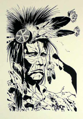 Affiche L'indien ; Comès ; 60x80