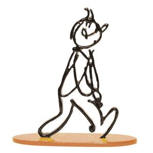 Figurine Tintin ; Tintin Alph-art - 14 cm - Noir, socle Orange