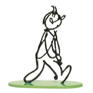 Figurine Tintin ; Tintin Alph-art - 14 cm - Noir, socle Vert