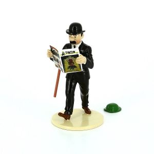 Figurine Dupond lit & le chapeau de Tournesol - Lisez Tintin