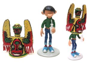 Figurine Gaston Lagaffe et le masque africain