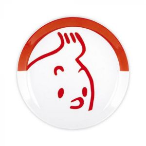 Assiette plate en faïence Tintin