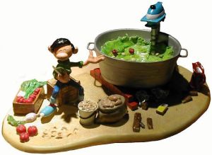 Figurine Gaston Lagaffe et la soupe géante