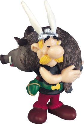 Figurine Astérix portant un sanglier
