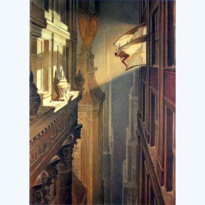 Affiche Vol ; Nuit ; Schuiten ; 68x98