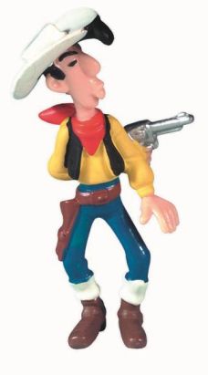 Figurine Lucky Luke tirant dans le dos