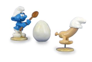 Figurine L'Oeuf et les Schtroumpfs