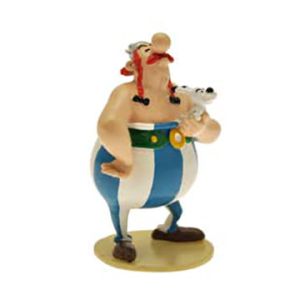 Figurine Obélix portant Idéfix