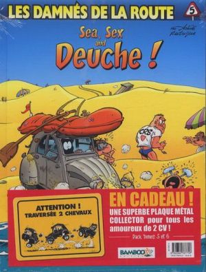 les damnés de la route - tome 5 et tome 6 plaque émaillée