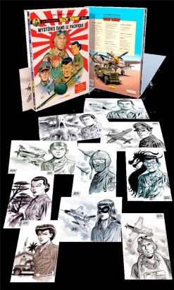 Buck Danny (classic) - fourreau tome 4 + 10 petits ex-libris