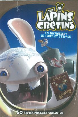 the Lapins Crétins ; ils envahissent le temps et l'espace ; boîte de 50 cartes postales collector the Lapins Crétins ; ils envahissent le temps et l'espace ; boîte de 50 cartes postales collector