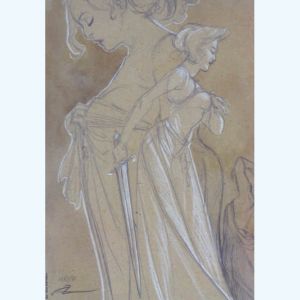Affiche Femme Fond Brun N°14 ; Alex Alice ; Signée & Numérotée 280 ex. ; 21x29