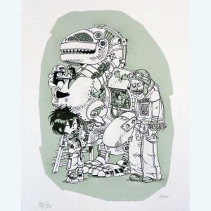 Sérigraphie N°1 ; Boulet ; Signée & Numérotée 130 ex. ; 40x50