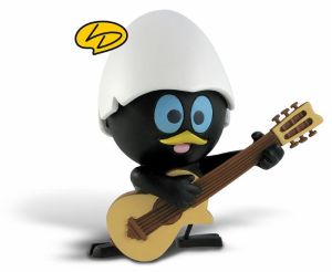 Figurine calimero et sa guitare