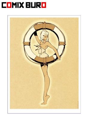 Affiche Pin-Up à la bouée ;Vatine Affiche Pin-Up à la bouée ;Vatine