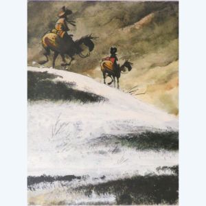 Affiche Les Cavaliers ; Cromwell ; Signée  ; 50x70