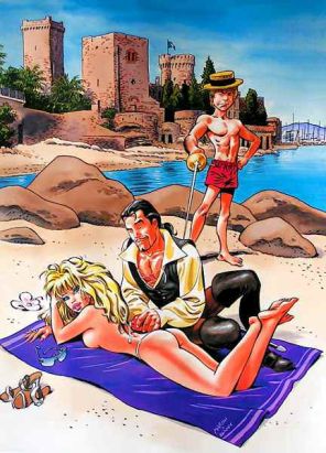Affiche Festival ; Antibes 2005 ; Dany et Marini ; 50x70
