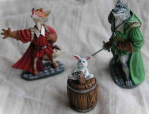 Figurine Armand Raynal de Maupertuis,Lope de Villalobos y Sangrin et le lapin Eusèbe
