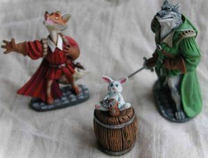 Figurine Armand Raynal de Maupertuis,Lope de Villalobos y Sangrin et le lapin Eusèbe Figurine Armand Raynal de Maupertuis,Lope de Villalobos y Sangrin et le lapin Eusèbe