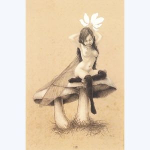 Affiche Fée n° 3 Le champignon ; Erlé ; 20x30