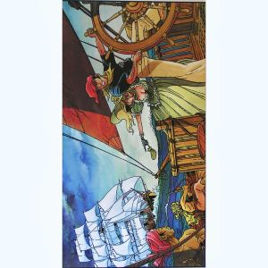 Affiche Bateaux ; Gabrion ; Signée  ; 60x80