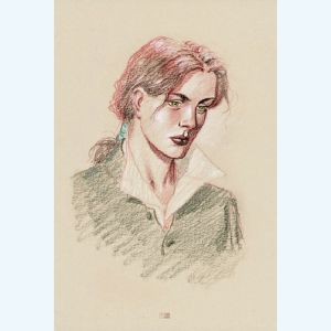 Affiche Ariane portrait sur fond beige ; Juillard ; 20x30