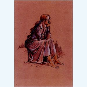 Affiche Ariane sur un rocher ; Juillard ; 20x30